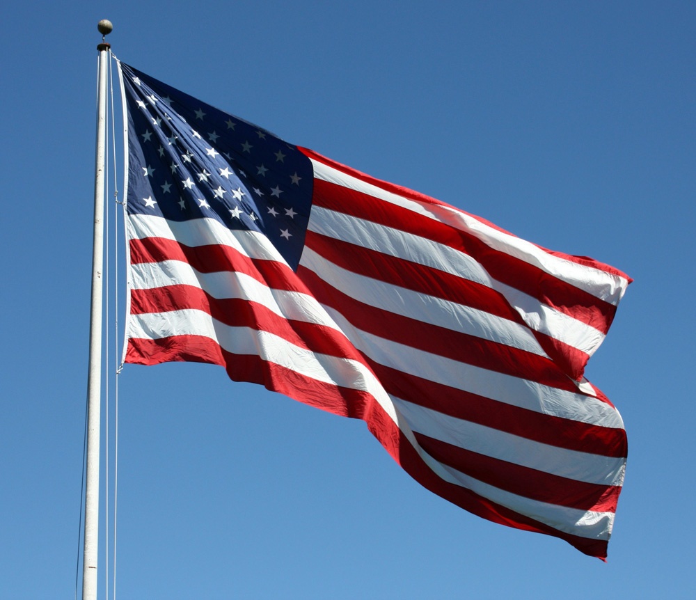 USA Flags Hoisting